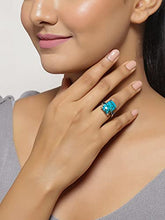 Load image into Gallery viewer, YoTreasure 11.18 Ct. Turquoise & London Blue Topaz Solid 925 Sterling Silver Ring Jewelry