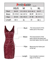 Load image into Gallery viewer, PrettyGuide Women Sexy Deep V Neck Sequin Glitter Bodycon Stretchy Mini Party Dress (Silver) X-Small/Small