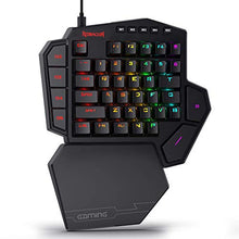 Load image into Gallery viewer, Redragon K585 DITI One-Handed RGB Mechanical Gaming Keyboard, Type-C Professional Gaming Keypad with 7 Onboard Macro Keys, Detachable Wrist Rest, 42 Keys (Black-Blue Switch)
