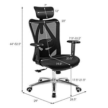 Load image into Gallery viewer, Giantex Ergonomic Office Chair, Mesh Office Chair with Adjustable Headrest, Tilt-Down Backrest Mesh Adjustable High Back Office Chair, Breathable Computer Desk Chair, Mesh Back Office Chair