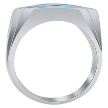 Load image into Gallery viewer, Men's Southwestern Style Turquoise and Coral Gemstone Sterling Silver Ring Size 6
