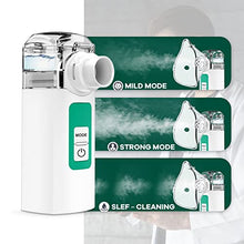 Load image into Gallery viewer, Portable Nebulizer, Nebulizer Machine for Adults Quiet Nebulizer Machine for Kids Silent Mini Handheld Mesh Nebulizer USB/Battery Operated Nebulizers for Travel, Green