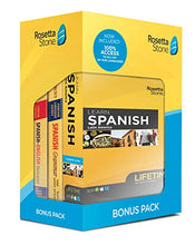 Load image into Gallery viewer, Rosetta Stone Learn Spanish Bonus Pack Bundle| Lifetime Online Access + Grammar Guide + Dictionary Book Set| PC/Mac Keycard