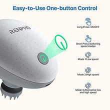 Load image into Gallery viewer, Electric Scalp Massager, RENPHO Waterproof Portable Head Massager with 4 Replacement Massage Heads, Handheld Head Scratcher for Hair Growth, Stress Relief, Deep Cleaning, Full Body Massage