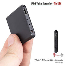 Load image into Gallery viewer, TileRec - Slimmest Voice Activated Recorder with 145 Hours Recording Capacity, MP3 Records, 24 Hours Battery Time, Metal Case – by Atto Digital
