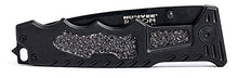 Load image into Gallery viewer, Humvee HMV-KTR-01 Recon 1 Folding Knife with Partially Serrated Stainless Steel Blade and Rear Glass Breaker, Black