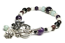 Load image into Gallery viewer, Stress Relief and Anti Anxiety Bracelet-Natural Gemstones Rose Quartz, Amazonite, Amethyst, Black Onyx, Moonstone, Garnet, crystal healing, holistic wellness jewelry