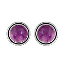 Load image into Gallery viewer, Genuine 8mm Round Shape Amethyst Stud Earrings 925 Silver Plated Handmade Stud Earrings Jewelry For Women