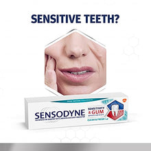 Load image into Gallery viewer, Sensodyne Sensitivity & Gum Sensitive Toothpaste for Gingivitis & Treatment, Clean & Fresh, 3.4 Oz, Pack of 4