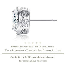 Load image into Gallery viewer, Thunaraz 925 Sterling Silver Stud Earrings For Women Tree Of The Life Stud Earrings Women Halo Diamond Earrings