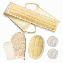 Load image into Gallery viewer, ATTEASAY Exfoliating Natural Loofah Back Scrubber (5 Pack) Exfoliating Loofah Pad Body Scrubber, Made with Eco-Friendly and Biodegradable Shower Luffa Sponge, Loofah for Women and Men