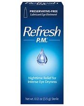 Load image into Gallery viewer, Refresh P.M. Lubricant Eye Ointment, Nighttime Relief, Preservative-Free, 0.12 Oz Sterile, Packaging May Vary
