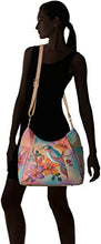 Load image into Gallery viewer, Anna By Anuschka Handpainted Leather Large Multi Pocket Hobo,Bird On A Branch