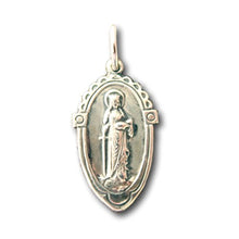 Load image into Gallery viewer, Sterling Silver St Dymphna Medal - Patron of Mental Health & Against Anxiety - Antique Replica