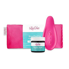 Load image into Gallery viewer, LaVie Feel Good Flow Bundle | Lactation Massager (Rose) + Breastfeeding Comfort Packs (2 Pack) + Organic Nipple Balm