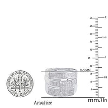 Load image into Gallery viewer, Dazzlingrock Collection 0.65 Carat (ctw) Round White Diamond Mens & Womens Micro Pave Trio Bridal Wedding Set, Sterling Silver