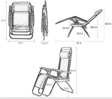 Load image into Gallery viewer, Folding Zero Gravity Chairs Patio Set of 2 with Pillow and Cup Holder Patio Furniture Outdoor Adjustable Dining Recliner Lounge Chairs for Deck Patio Beach Yard (Beige)