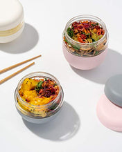 Load image into Gallery viewer, W&P Porter Seal Tight Glass Lunch Bowl Container w/ Lid | Charcoal 16 Ounces | Leak & Spill Proof, Soup & Stew Food Storage, Meal Prep, Airtight, Microwave and Dishwasher Safe, BPA-Free Glass