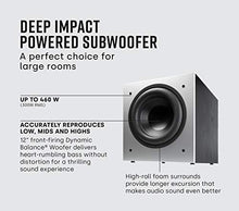Load image into Gallery viewer, Polk Audio PSW505 12" Powered Subwoofer - Deep Bass Impact & Distortion-Free Sound, Up to 460 Watts, Easy Integration with Home Theater Systems, BLACK