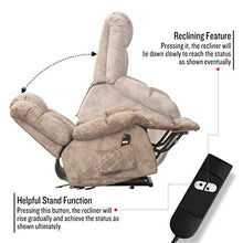 Load image into Gallery viewer, CANMOV Power Lift Recliner Chair for Elderly- Heavy Duty and Safety Motion Reclining Mechanism-Antiskid Fabric Sofa Living Room Chair with Overstuffed Design (Camel)