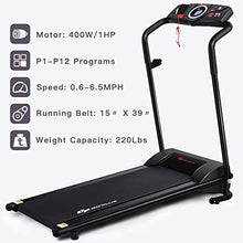 Load image into Gallery viewer, Goplus Compact Folding Treadmill for Home, Electric Walking Running Machine, Low Noise, Built-in 2 Workout Modes and 12 Programs, with Display