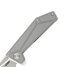 Load image into Gallery viewer, KUBEY KB256 Folding Pocket Knife – Frame Lock Tactical Knife with 3.54in AUS-10 Sand Blast & Brush Blade – Solid Outdoor Knife with Titanium Handle for Hiking Hunting and EDC Carry (Grey)