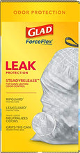 Load image into Gallery viewer, Glad ForceFlex Tall Kitchen Drawstring Trash Bags – 13 Gallon Trash Bag, Fresh Clean scent with Febreze Freshness – 110 Count (Package May Vary)