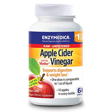 Load image into Gallery viewer, Enzymedica, Apple Cider Vinegar, Natural Support for Digestion and Healthy Weight Balance with the Mother Preserved in Each Serving, Raw, Unfiltered, Non-GMO, Vegan, 60 capsules (30 servings)