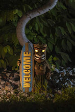 Load image into Gallery viewer, VP Home Tiki Welcome Surfboard Solar Powered LED Outdoor Decor Garden Light