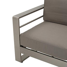 Load image into Gallery viewer, Christopher Knight Home Cape Coral Outdoor Loveseat Sofa with Tray, Khaki