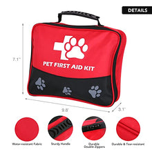 Load image into Gallery viewer, JUSAID Pet First Aid Kit, 105 Piece Nursing Supplies with Emergency Collar, First Aid Instructions and More Ideal for Home, Office, Travel, Car, Hiking, Any Emergencies for Pets, Dogs, Cats