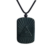 Load image into Gallery viewer, Black Obsidian Protection Crystal Necklace - Genuine Stone Obsidian Healing Crystal Necklace for Men, Trendy and Spiritual Pendant Evil Eye Protection Mens Necklaces for Prosperity and Good Luck