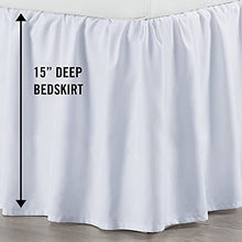 Load image into Gallery viewer, Martex 1C26548 Basic Ruffle Machine Washable 15-inch Drop Bedskirt, Queen, White