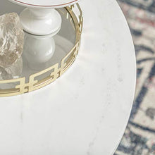 Load image into Gallery viewer, Walker Edison Furniture Company Modern Round Coffee Accent Table Living Room, Marble/Gold