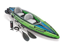 Load image into Gallery viewer, Intex Challenger K2 Kayak, 2-Person Inflatable Kayak Set with Aluminum Oars and High Output Air-Pump, Grey/Blue (68306NP)