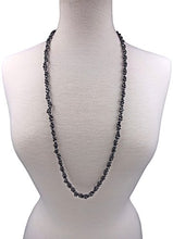 Load image into Gallery viewer, MGR MY GEMS ROCK! BjB 4MM Petite Faceted Cut Hematite Beaded Endless Infinity Long Necklace, Approx. 70-Inch Long.