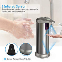 Load image into Gallery viewer, Automatic Soap Dispenser, Apanage Soap Dispenser Equipped Stainless Steel w/Infrared Motion Sensor Upgraded Waterproof Base for Bathroom & Kitchen