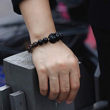 Load image into Gallery viewer, Jewever Black Obsidian Fox Bracelet Stretch Natural Gemstone Healing Crystal Charm Foxes Jewelry Gifts for Women 10mm