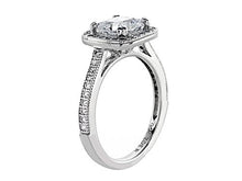Load image into Gallery viewer, Zoe R Sterling Silver Micro Pave Hand Set Cubic Zirconia Halo 6mm Cushion-Cut Center Wedding Set Size 6