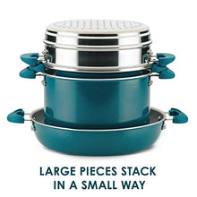 Load image into Gallery viewer, Rachael Ray 8-Piece Aluminum Cookware Set, Teal Shimmer