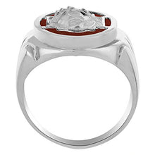 Load image into Gallery viewer, Diamond & Red Onyx Ring 14K Yellow or White Gold Christ Head