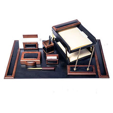 Load image into Gallery viewer, Dacasso Walnut and Black Leather Desk Set, 10-Piece