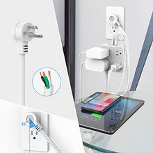 Load image into Gallery viewer, Power Strip with USB, TESSAN Mountable Flat Plug Extension Cord with 4 Widely Spaced Outlets, 3 USB Charger, 5 FT Power Cord, Compact Size Charging Station for Home, Office, Dorm Essentials, Gray
