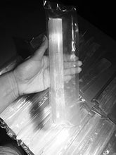 Load image into Gallery viewer, Selenite Stick 6 to 8.5 Inches long, 1 to 2 inches wide, white healing stone, strong protection powers