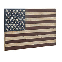 Load image into Gallery viewer, Deco 79 American Flag Rustic Wall Art,Wrought Iron Wall Decor 13965 Red 38 in x 1 in x 26 in (L x W x H)
