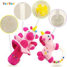 Load image into Gallery viewer, teytoy 2pcs Soft Baby Rattles, Pink Horse & Angel Pig Baby Girl Toy 3 6 9 12 Month Baby Shower