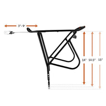 Load image into Gallery viewer, Ibera Bike Rack – Bicycle Touring Carrier with Fender Board, Frame-Mounted for Heavier Top & Side Loads, Height Adjustable for 26"-29" Frames