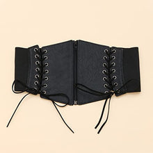Load image into Gallery viewer, Y-YUNLONG Corset Bodysuit for Women Leather Lace Up Belt Corset Knitted Crop Top Women Boho Bustier Sexy Rave Outfit Ladies Clothe