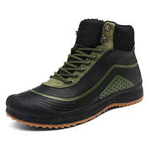 Load image into Gallery viewer, ulogu Men's Snow Boots Waterproof Fur Lined Booties Non-Slip Lightweight Winter Shoes, Green/Black, 10 M US