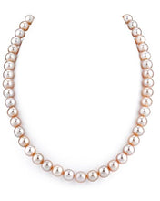 Load image into Gallery viewer, THE PEARL SOURCE 14K Gold 8-9mm AAA Quality Pink Freshwater Cultured Pearl Necklace for Women in 18" Princess Length